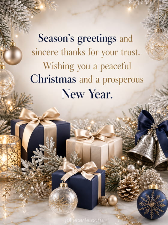 Sincere Good Wishes for Christmas and… christmas wishes for clients - Free card 🎄 - JolieCarte