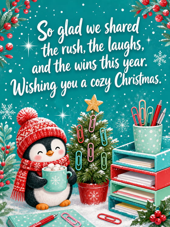 christmas card messages for coworkers - Free card 🎄 - JolieCarte