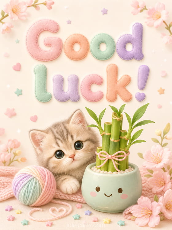 good luck kitten - Free card 🐱 - JolieCarte