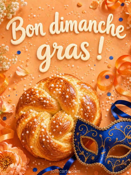 Illustration festive avec masques colorés, confettis et serpentins pour dimanche gras