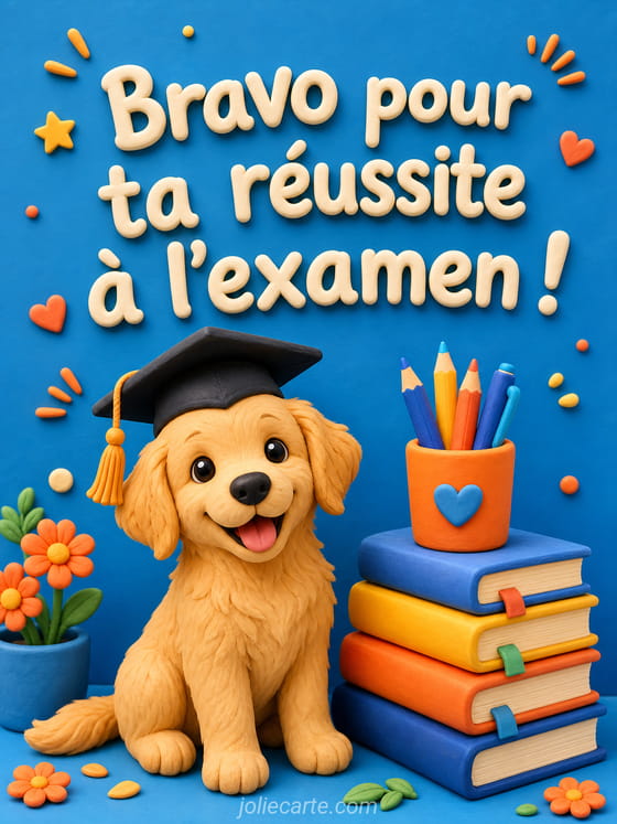 Toque de diplômé, diplôme enroulé avec ruban rouge et confettis dorés sur fond festif