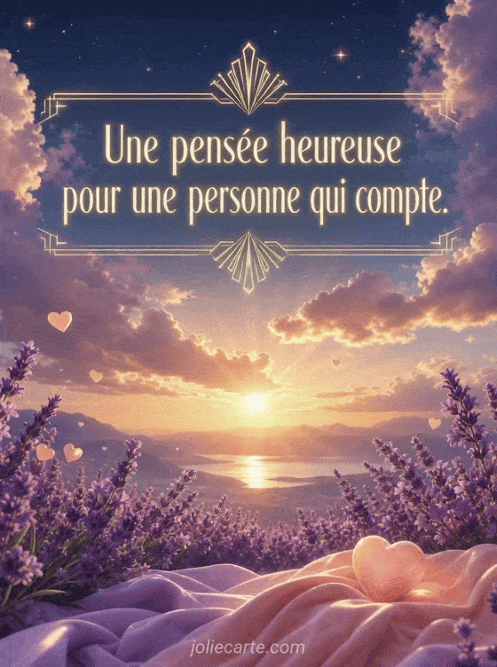 Une pensée heureuse pour une personne qui compte. - GIF