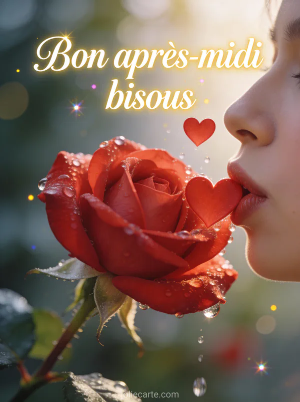 Rose rouge en gros plan avec gouttes de rosée brillantes sur les pétales