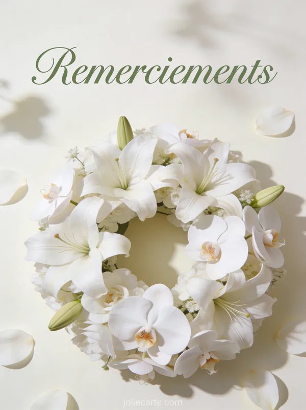 Carte de remerciements décès personnalisable avec escargot fleuri prairie texte Remerciements