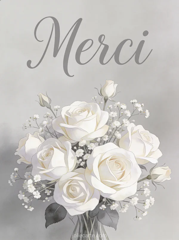 Remerciement pour message de condoléances avec chat blanc dormant sur nuage ciel pastel texte Merci