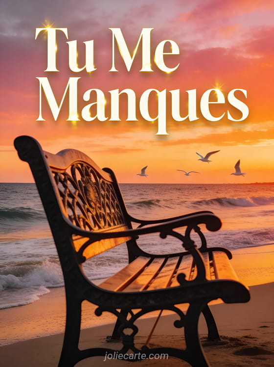 Phoenix de feu fait de braises et flammes lumineuses renaissant de ses cendres dans une atmosphère magique et texte Tu Me Manques