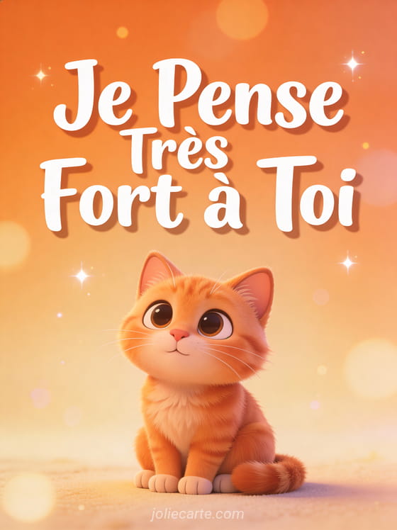 Origami grue en papier sur un livre ancien avec le texte Je Pense Très Fort à Toi