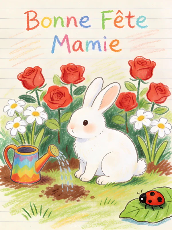 Pingouin bonnet écharpe rouge tenant cœur banquise aurore boréale verte texte Bonne Fête Mamie givré