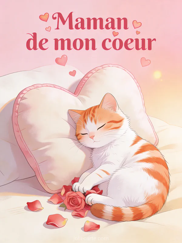 Chardonneret sur branche d'amandier en fleurs roses aquarelle avec calligraphie dorée poème fête des mères