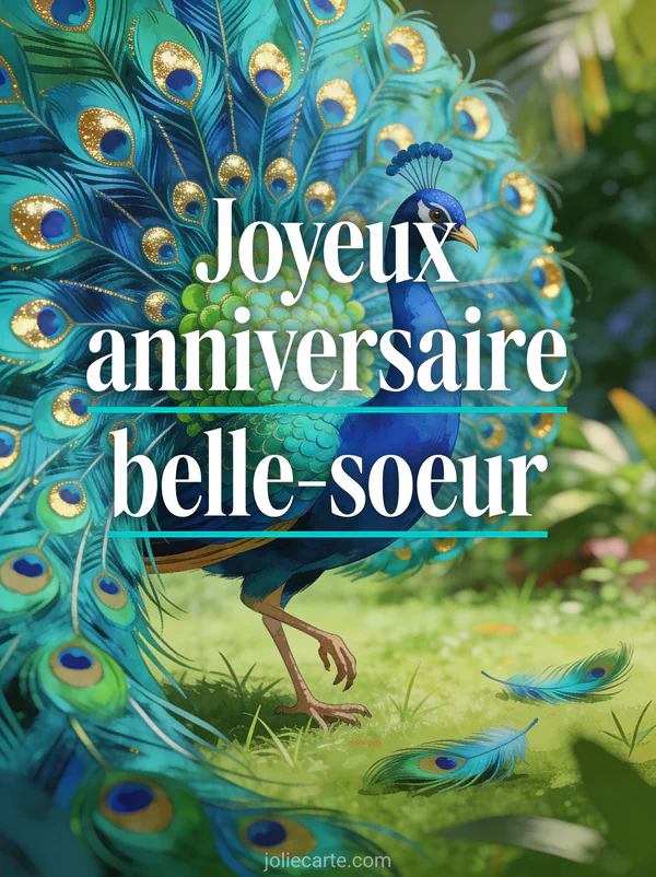 Paon majestueux faisant la roue avec plumes bleu turquoise et vert émeraude dans un jardin tropical