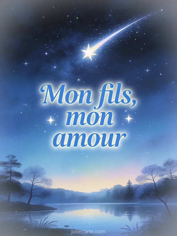 Cœur formé par des branches de glycine mauve en fleurs avec pétales en cascade style aquarelle