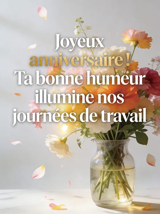 Bouquet de fleurs lumineux et coloré dans un vase en verre avec pétales tombant doucement dans une lumière naturelle douce