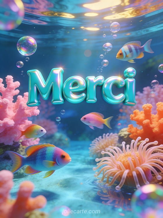 Aquarium fantaisiste avec poissons tropicaux colorés coraux roses bulles iridescentes et lumière sous-marine