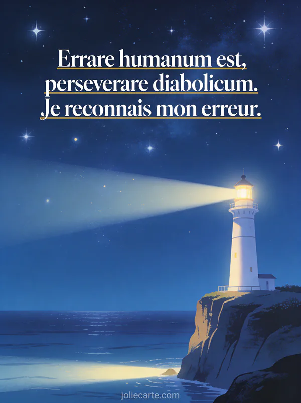 Phare allumé sur une falaise dans la nuit avec des étoiles brillantes et une mer calme, style illustration nocturne lumineuse