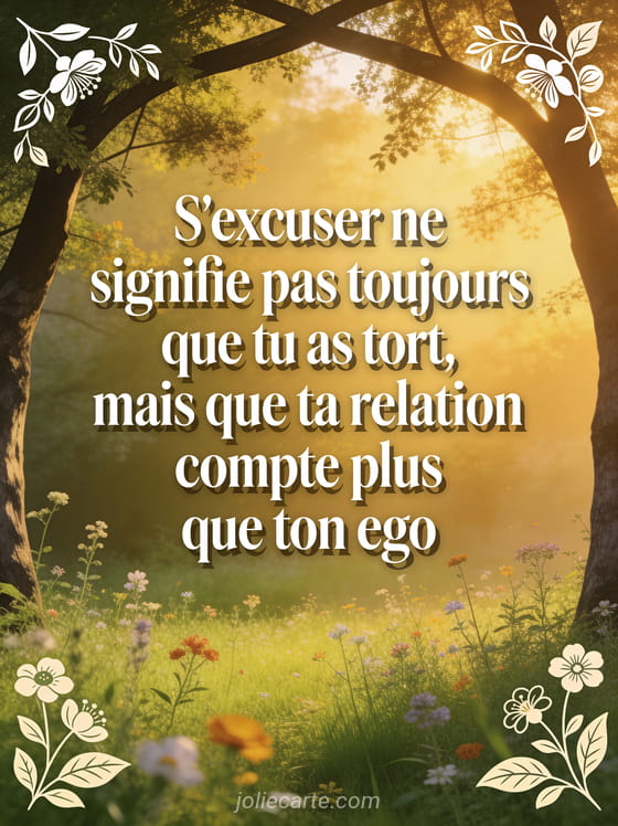 Deux arbres dont les branches s'entrelacent au sommet formant une arche dans une prairie fleurie au coucher du soleil