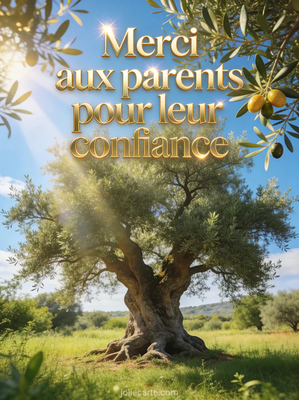 Olivier centenaire majestueux dans un pré verdoyant sous un ciel bleu avec rayons de soleil à travers le feuillage