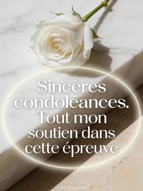 Rose blanche posée sur une surface en marbre clair avec fond beige texturé et lumière naturelle douce