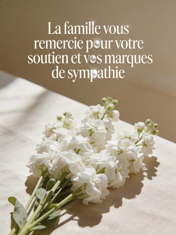 Composition florale minimaliste de fleurs blanches sur nappe de lin avec fond beige chaleureux