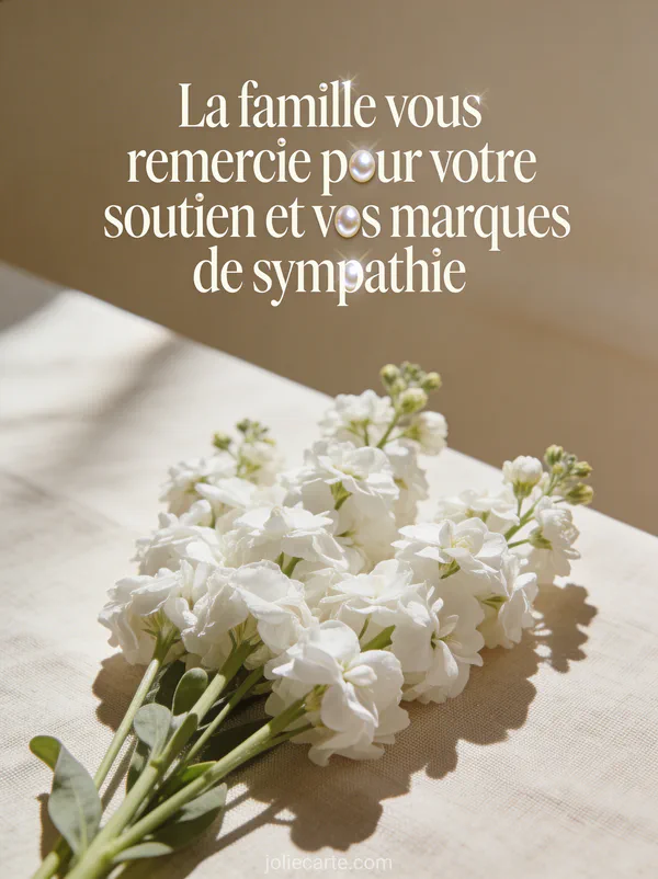 Composition florale minimaliste de fleurs blanches sur nappe de lin avec fond beige chaleureux