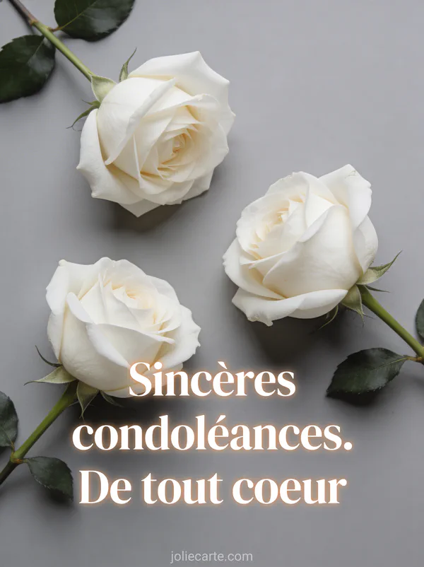 Trois roses blanches sur fond gris clair style épuré et moderne avec lumière naturelle douce