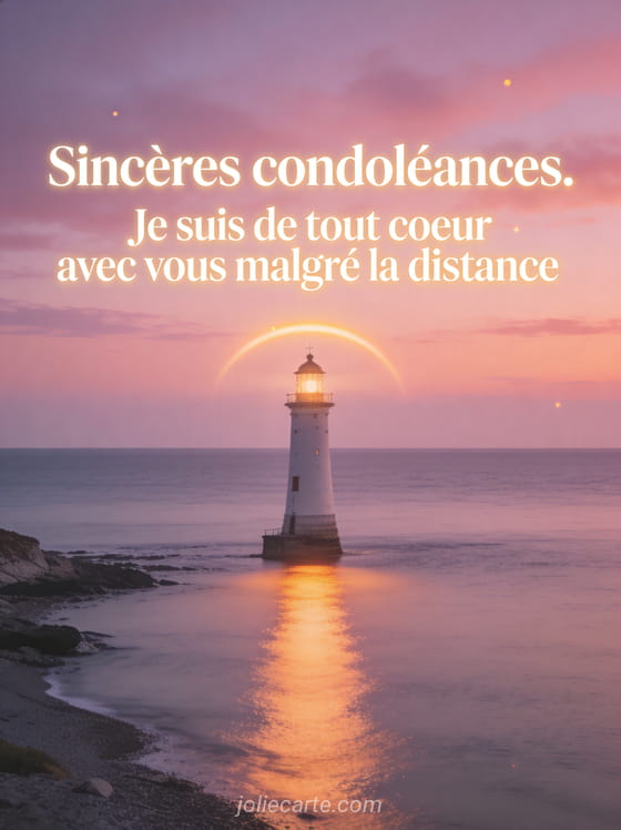 Phare au bord de la mer au crépuscule avec ciel rose et mauve lumière chaude du phare et mer calme