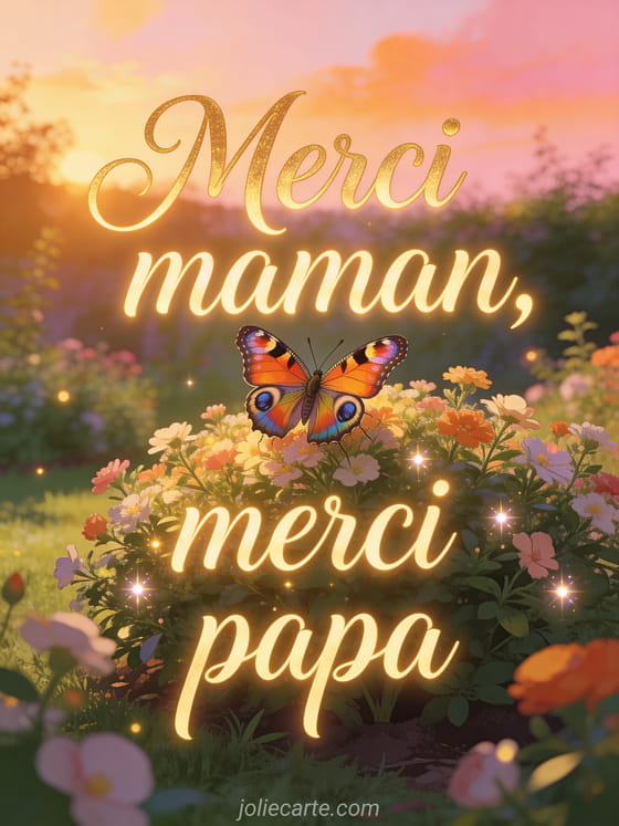 Papillon paon du jour aux ailes colorées posé sur un buisson de fleurs dans un jardin ensoleillé, lumière chaude de fin de journée, petites lumières scintillantes