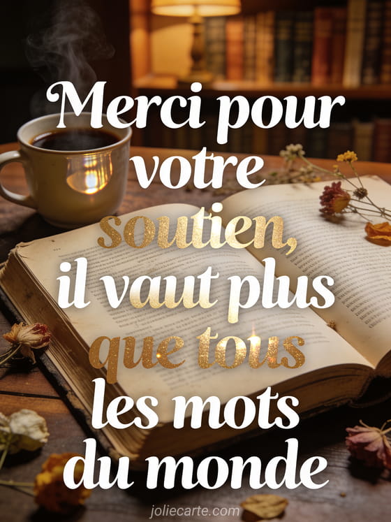 Vieux livre ouvert sur une table avec tasse de café et fleurs séchées dans une ambiance de bibliothèque chaleureuse