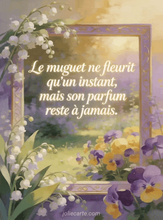 Le muguet ne fleurit qu'un instant, mais son parfum reste à jamais.