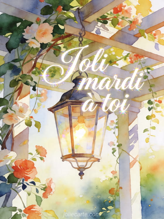 Texte "Joli mardi à toi" avec un décor festif.