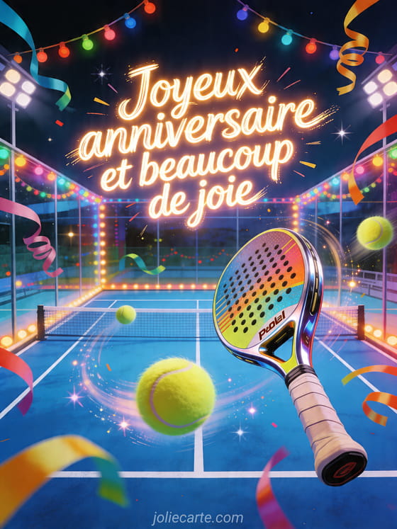 Joyeux Anniversaire Padel Carte Gratuite JolieCarte