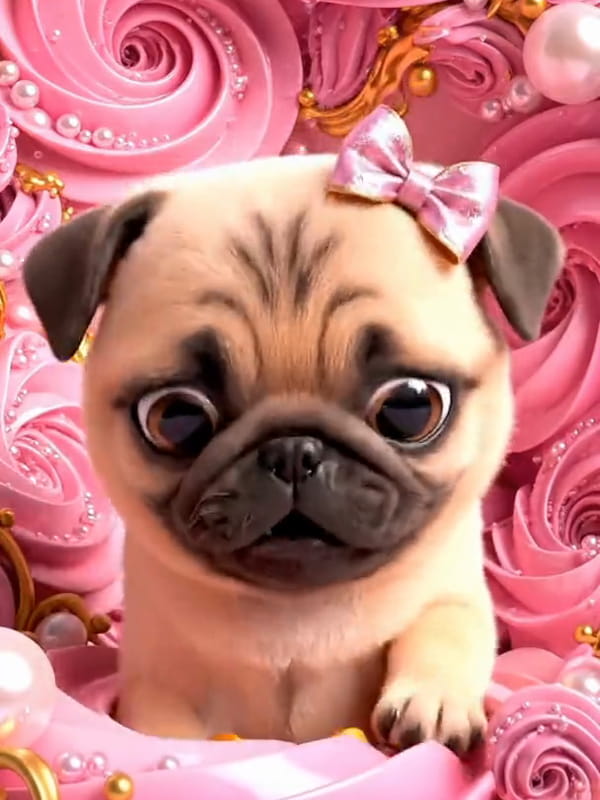 Cute Pug Birthday Ecard for Her - JolieCarte - JolieCarte