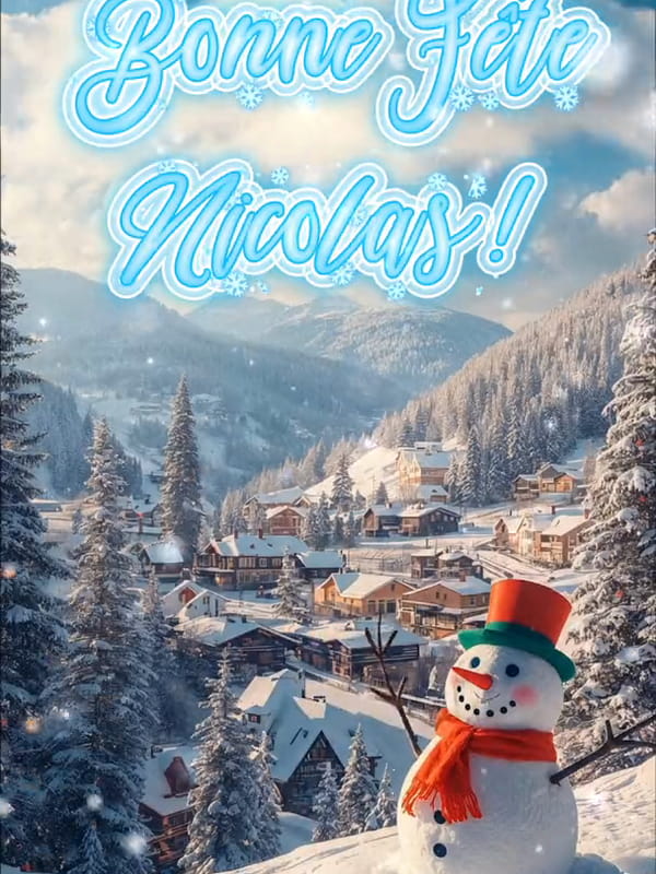 Carte animée pour la Saint-Nicolas avec sucettes, bonbons et friandises colorées, texte Bonne fête du 6 décembre