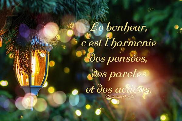 Citation Gandhi sur le bonheur et l'harmonie | Carte - JolieCarte