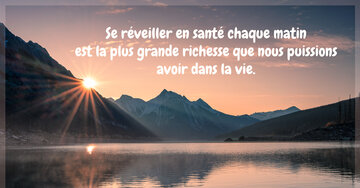 Aperçu de la carte : « Se réveiller en santé chaque matin est la plus grande richesse de la vie... »