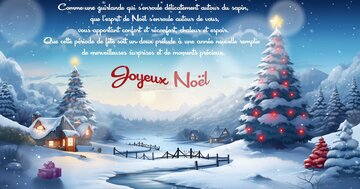 Aperçu de la carte : « Comme une guirlande qui s'enroule délicatement autour du sapin, que l'esprit de Noël... »