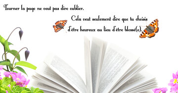 Aperçu de la carte : « Tourner la page, c'est choisir d'être heureux au lieu d'être blessé... »