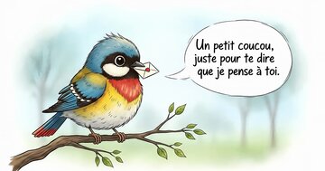 Aperçu de la carte : « Un petit coucou, juste pour te dire que je pense... »