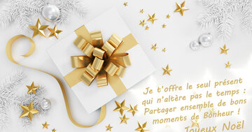 Aperçu de la carte : « Je t'offre le seul présent qui n'altère pas le temps : partager de bons moments... »