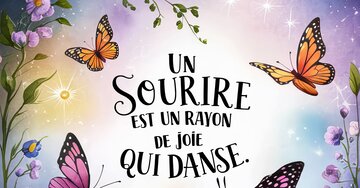 Aperçu de la carte : UN SOURIRE EST UN RAYON DE JOIE QUI DANSE.