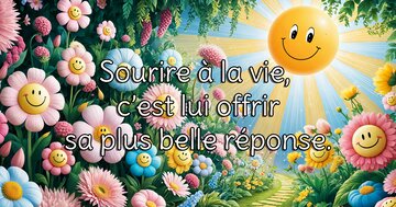 Aperçu de la carte : Sourire à la vie, c'est lui offrir sa plus belle réponse.