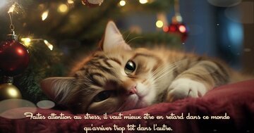 Aperçu de la carte : "Faites attention au stress, il vaut mieux être en retard dans ce monde..."