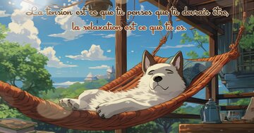 Aperçu de la carte : « La tension est ce que tu penses que tu devrais être, la relaxation... »
