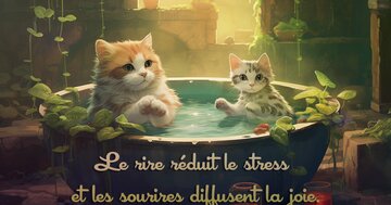 Aperçu de la carte : Le rire réduit le stress et les sourires diffusent la joie.