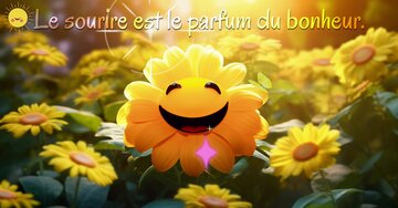 Aperçu de la carte : Le sourire est le parfum du bonheur.