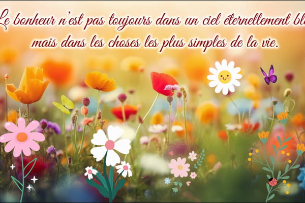 Carte Citation Bonheur et Simplicité de la Vie - JolieCarte