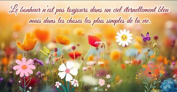 Aperçu de la carte : « Le bonheur est dans les choses les plus simples de la vie... »