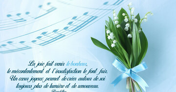 Aperçu de la carte : « La joie fait venir le bonheur, le mécontentement et l'insatisfaction le font fuir... »