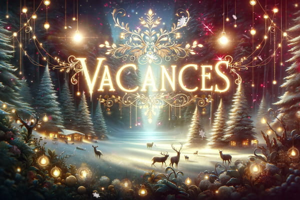 Carte Bonnes Vacances de Noël | Paysage Hivernal Féérique - JolieCarte