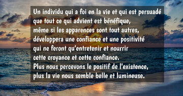 Aperçu de la carte : « Un individu qui a foi en la vie développera une confiance et une positivité... »