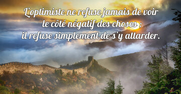 Aperçu de la carte : « L'optimiste refuse simplement de s'attarder sur le côté négatif des choses... »